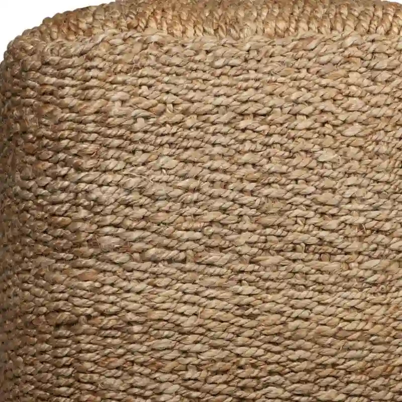 HomeRoots 18 Natural Jute Woven Blend Cube Pouf Ottoman