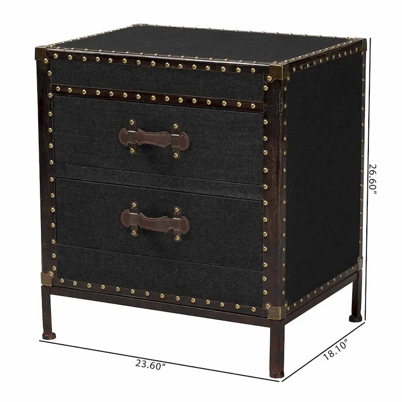 Laura Vintage Canvas End Table Trunk