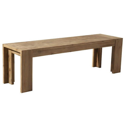HomeRoots 58 Natural Distressed Solid Wood Dining Bench - 58