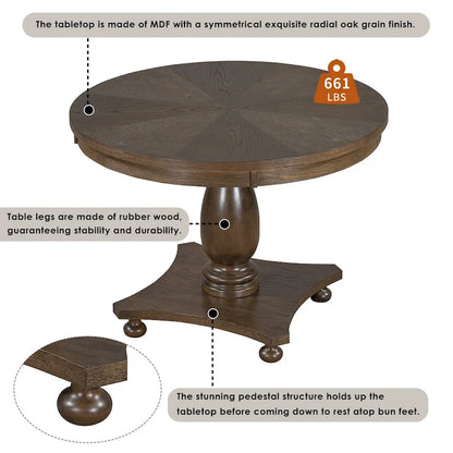 Lak Retro 5-Piece Dining Sets with Upholstered Chairs by GDFStudio