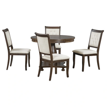 Lak Retro 5-Piece Dining Sets with Upholstered Chairs by GDFStudio