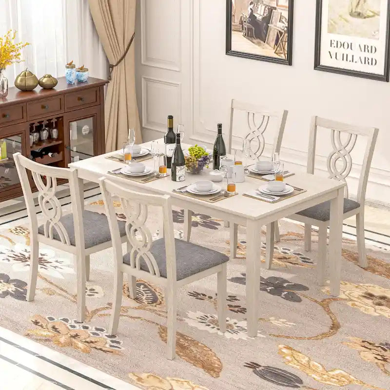 VECELO Solid Wood Dining Chairs Set of 2/4/6, Kitchen Side Chair