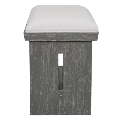 6 Pcs Dining Table Set, Wood Dining Kitchen Table and Chairs Set with Rectangular Table, 4 Upholstered Chairs and 1 Bench