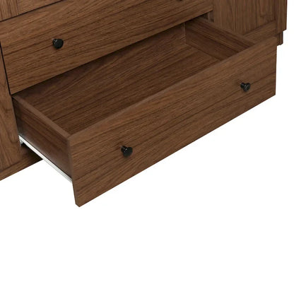 4 Door Wardrobe Armoire Closet with 2 Drawers, Freestanding Wardrobe Clothes Storage Cabinet with Hanging Rods