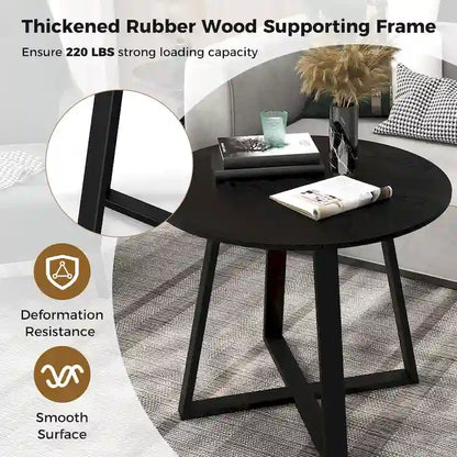 Gymax 36 Round Wooden Dining Table for 4 w/ Pedestal Base Solid