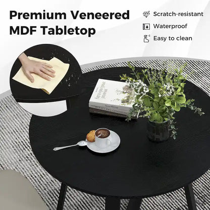 Gymax 36 Round Wooden Dining Table for 4 w/ Pedestal Base Solid