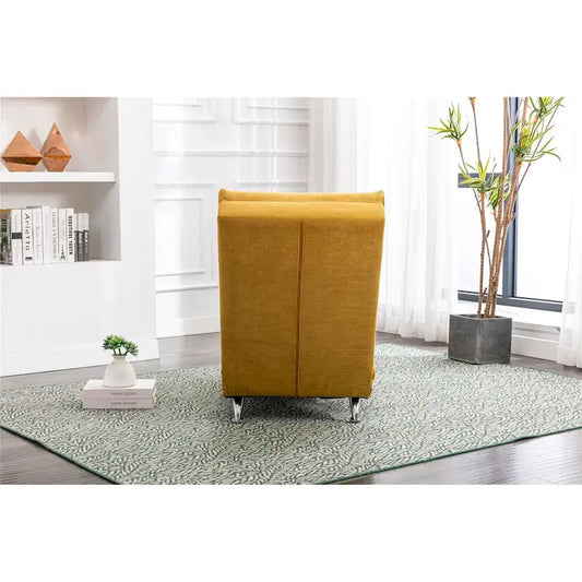 Linen Chaise Lounge Indoor Chair - 58.27 x 21.65 x 34.25