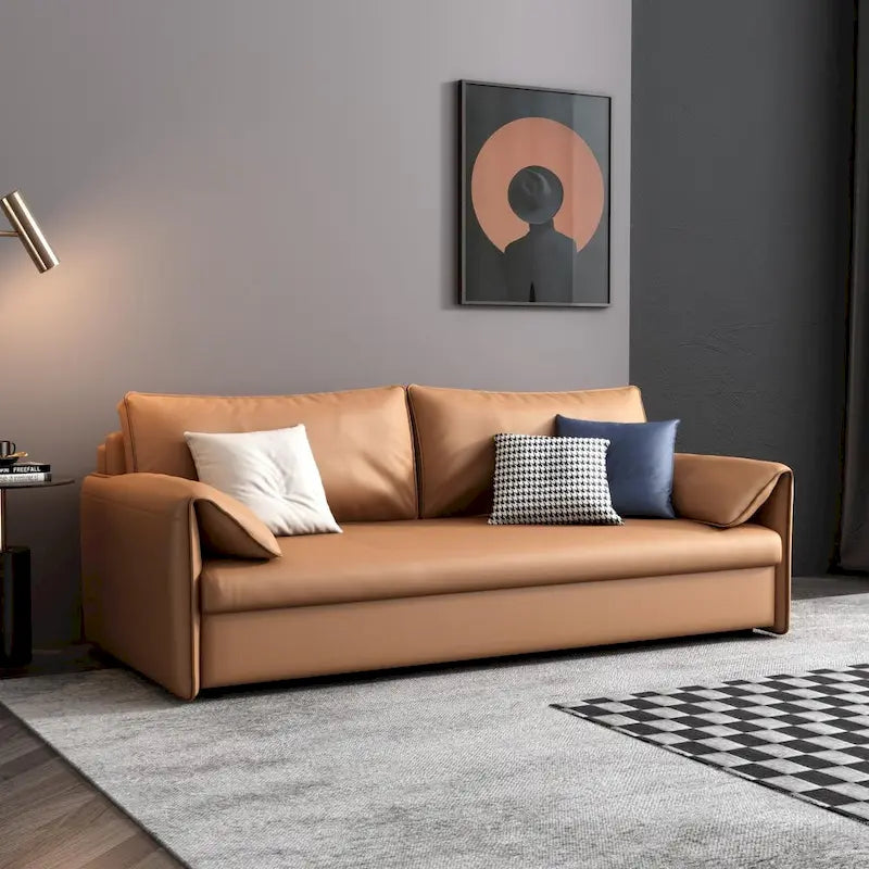 JASIWAY 65.4 Vegan Leather Sofa Bed Sleeper Sofa