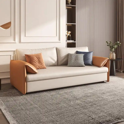 JASIWAY 65.4 Vegan Leather Sofa Bed Sleeper Sofa