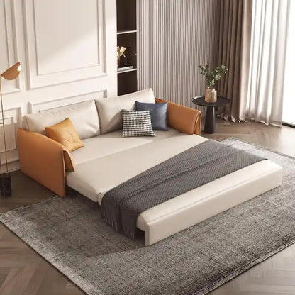 JASIWAY 65.4 Vegan Leather Sofa Bed Sleeper Sofa