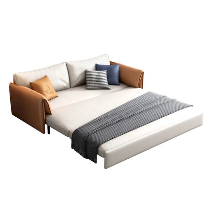 JASIWAY 65.4 Vegan Leather Sofa Bed Sleeper Sofa