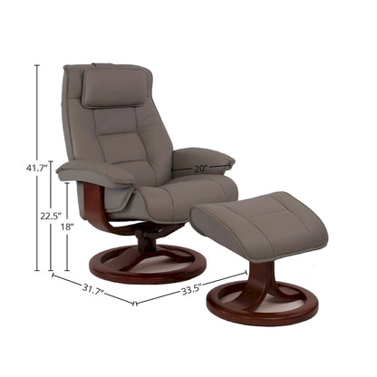 Fjords Mustang Leather Recliner and Ottoman