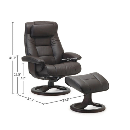 Fjords Mustang Leather Recliner and Ottoman