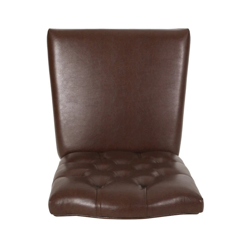 Harriet Contemporary Tufted Faux Leather Dining Chairs (Set of 2) by Christopher Knight Home - 21.50 L x 25.75 W x 41.50 H