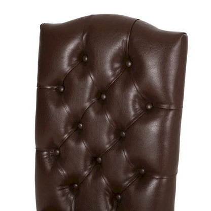 Harriet Contemporary Tufted Faux Leather Dining Chairs (Set of 2) by Christopher Knight Home - 21.50 L x 25.75 W x 41.50 H