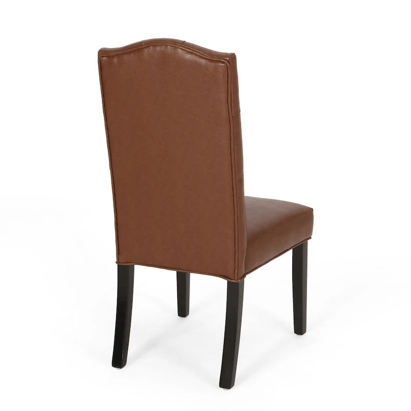 Harriet Contemporary Tufted Faux Leather Dining Chairs (Set of 2) by Christopher Knight Home - 21.50 L x 25.75 W x 41.50 H