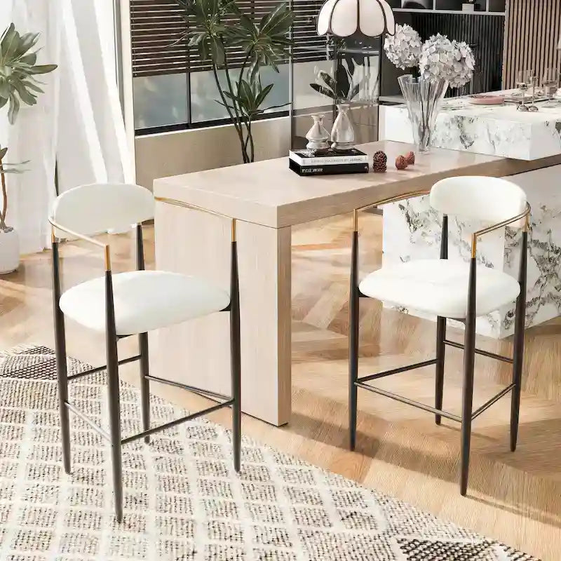 Elmore Fabric and Iron 30 Inch Barstools (Set of 2) by Christopher Knight Home