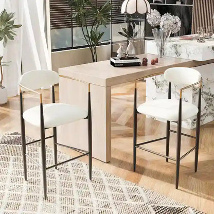 Elmore Fabric and Iron 30 Inch Barstools (Set of 2) by Christopher Knight Home