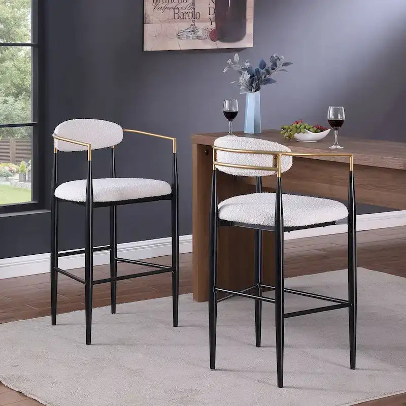 Elmore Fabric and Iron 30 Inch Barstools (Set of 2) by Christopher Knight Home