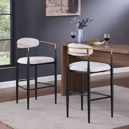 Elmore Fabric and Iron 30 Inch Barstools (Set of 2) by Christopher Knight Home