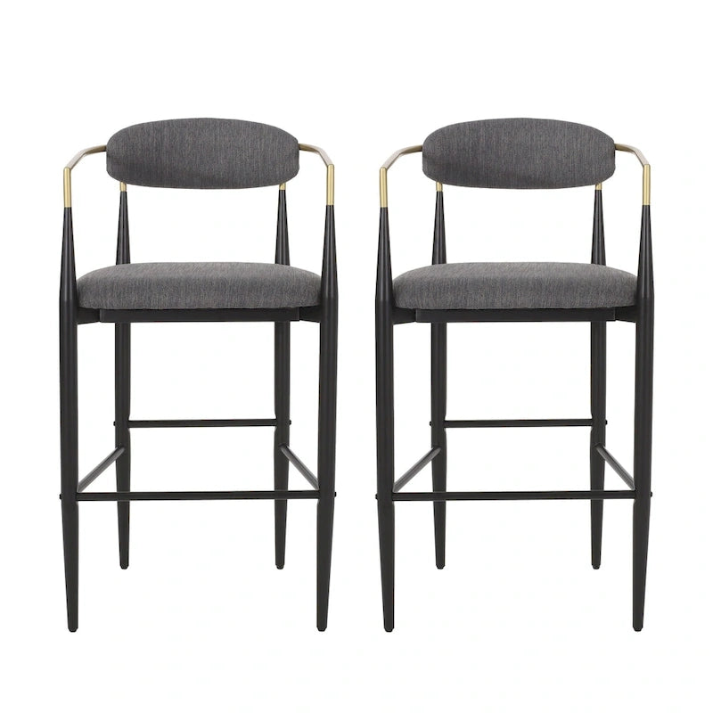 Elmore Fabric and Iron 30 Inch Barstools (Set of 2) by Christopher Knight Home