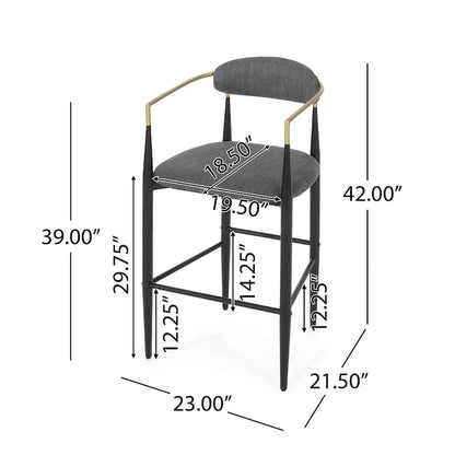 Elmore Fabric and Iron 30 Inch Barstools (Set of 2) by Christopher Knight Home