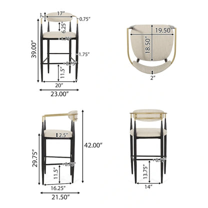 Elmore Fabric and Iron 30 Inch Barstools (Set of 2) by Christopher Knight Home