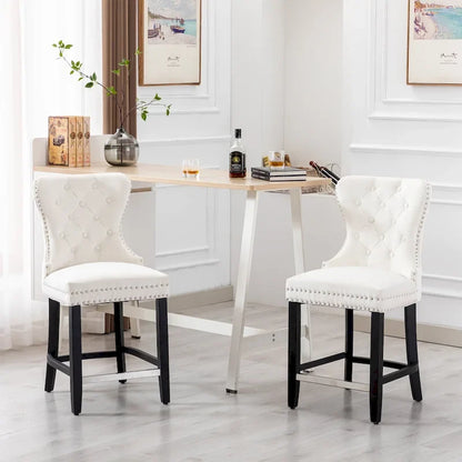 Carter 24 Wingback Tufted Nailhead Counter Stool (Set of 2)