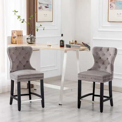 Carter 24 Wingback Tufted Nailhead Counter Stool (Set of 2)