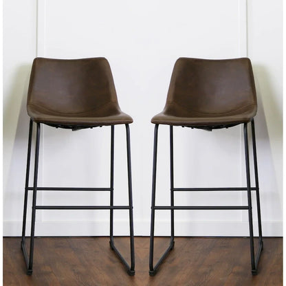 Middlebrook Prusiner 30-inch Faux Leather Bar Stool (Set of 2)