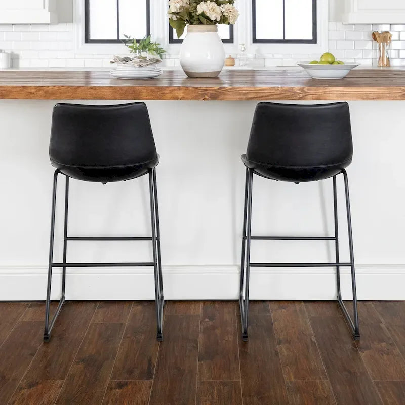 Middlebrook Prusiner 30-inch Faux Leather Bar Stool (Set of 2)
