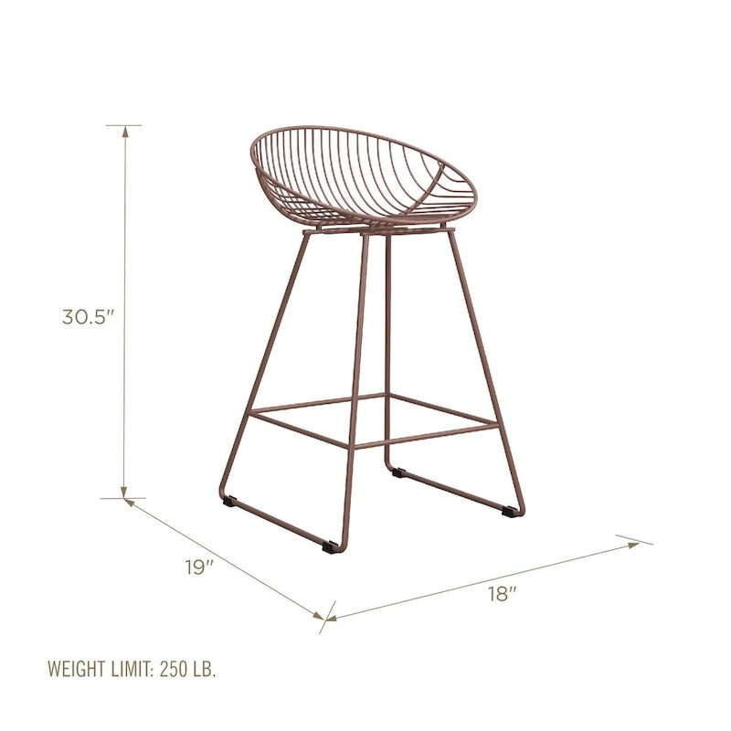 CosmoLiving by Cosmopolitan Ellis 24 Metal Counter Height Bar Stool