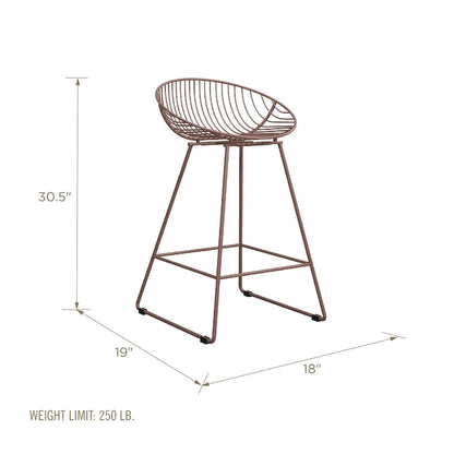 CosmoLiving by Cosmopolitan Ellis 24 Metal Counter Height Bar Stool