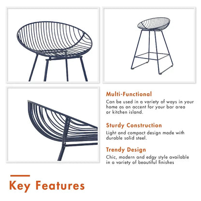 CosmoLiving by Cosmopolitan Ellis 24 Metal Counter Height Bar Stool