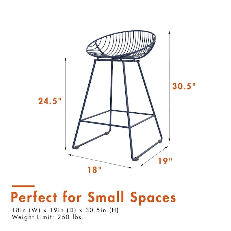 CosmoLiving by Cosmopolitan Ellis 24 Metal Counter Height Bar Stool