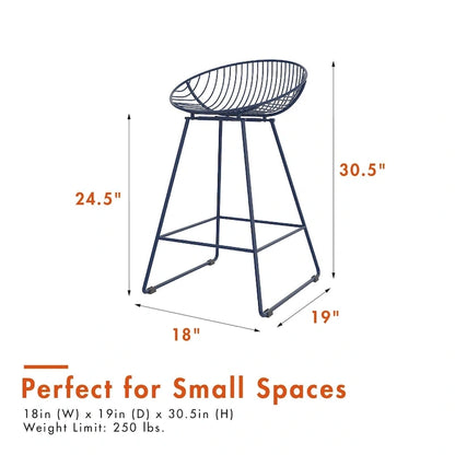 CosmoLiving by Cosmopolitan Ellis 24 Metal Counter Height Bar Stool