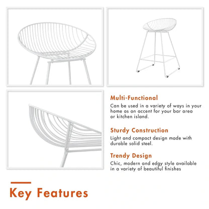 CosmoLiving by Cosmopolitan Ellis 24 Metal Counter Height Bar Stool