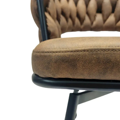 2 Woven Bar Stool,Black Legs No Adjustable Chairs,360 Swivel Upholstered Bar Chair Counter Stool Arm Chairs With Back Footrest