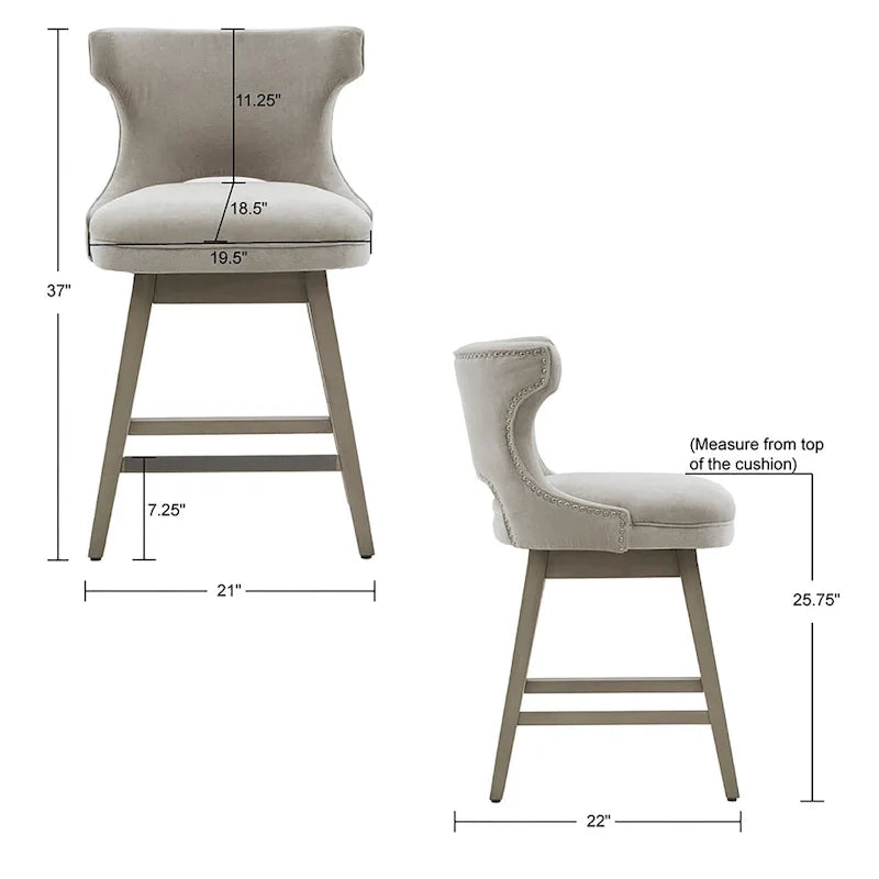 Madison Park Janet 360 degree Swivel Counter Stool