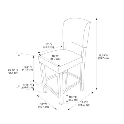 Linon Falesti Faux Leather 24.17-inch Espresso Counter Stool