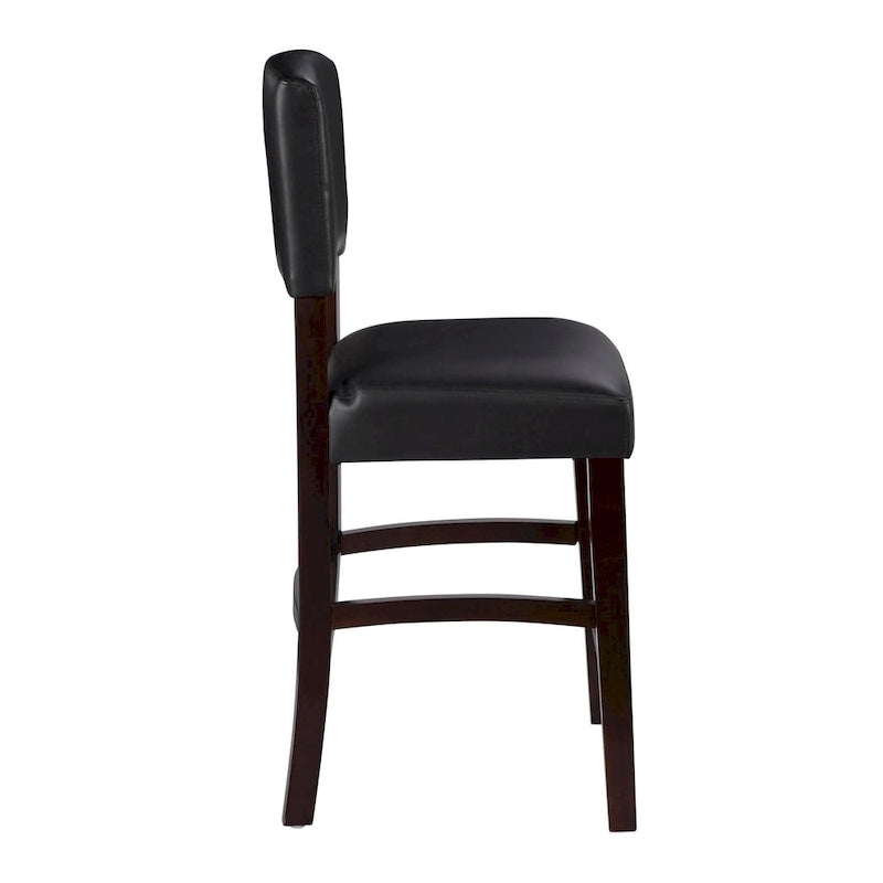 Linon Falesti Faux Leather 24.17-inch Espresso Counter Stool