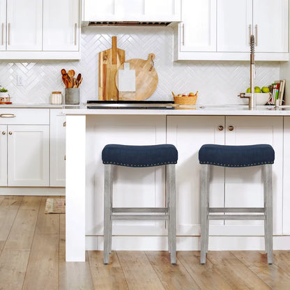 Jameson Upholstered Polyester Gray 29 Inch Bar Stool (Set Of 2)