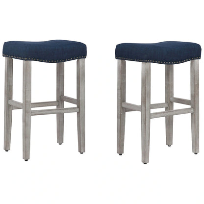 Jameson Upholstered Polyester Gray 29 Inch Bar Stool (Set Of 2)