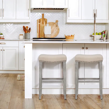 Jameson Upholstered Polyester Gray 29 Inch Bar Stool (Set Of 2)