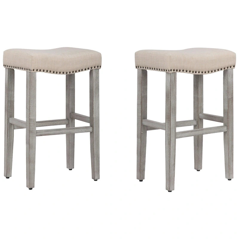 Jameson Upholstered Polyester Gray 29 Inch Bar Stool (Set Of 2)