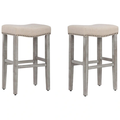 Jameson Upholstered Polyester Gray 29 Inch Bar Stool (Set Of 2)