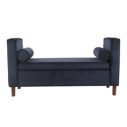 Carson Carrington Hamn Velvet Storage Bench - Dark Navy