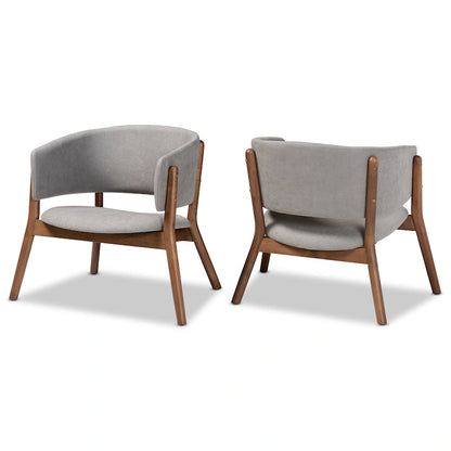 Baron Mid-Century Modern 2-Piece Living Room Accent Chair Set