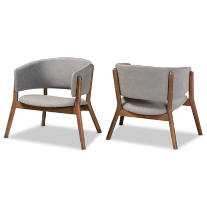 Baron Mid-Century Modern 2-Piece Living Room Accent Chair Set