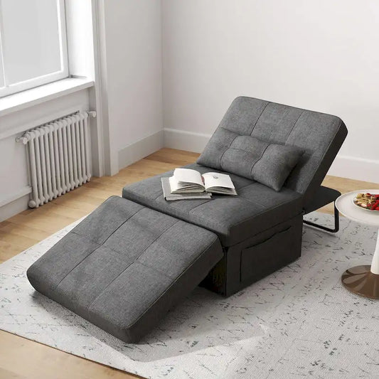 4 in 1 Convertible Sofa Bed Sleeper Sofa Chair Couch Bed, Lounger Adjustable Folding Ottoman Backrest for Living Room, Bedroom